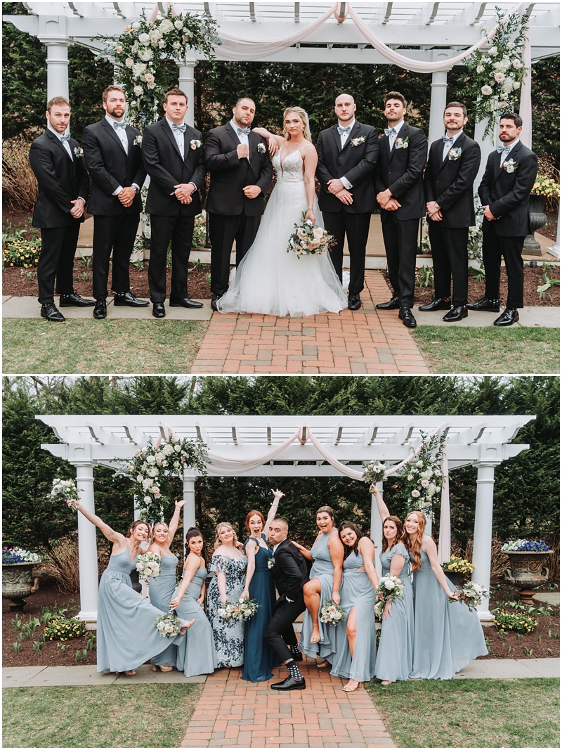 Professional Wedding Photo by Bokeh Love Photography, A Springtime Wedding at The Bradford Estate, bridal party outside nice even lighting