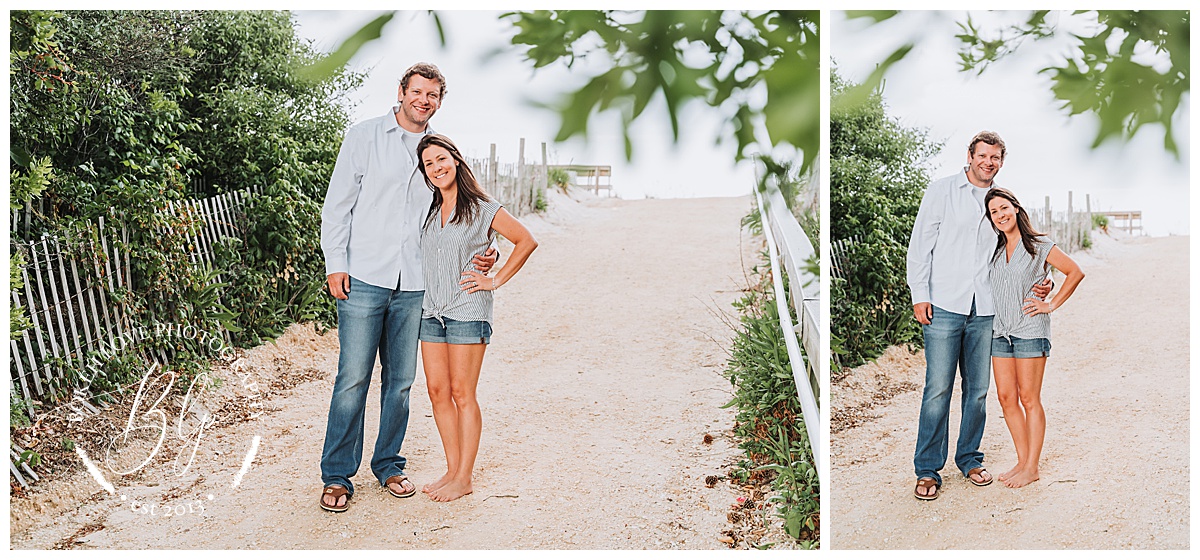 Photo by Bokeh Love Photography,boyfriend and girlfriend together on the beach for a family portrait in LBI new jersey