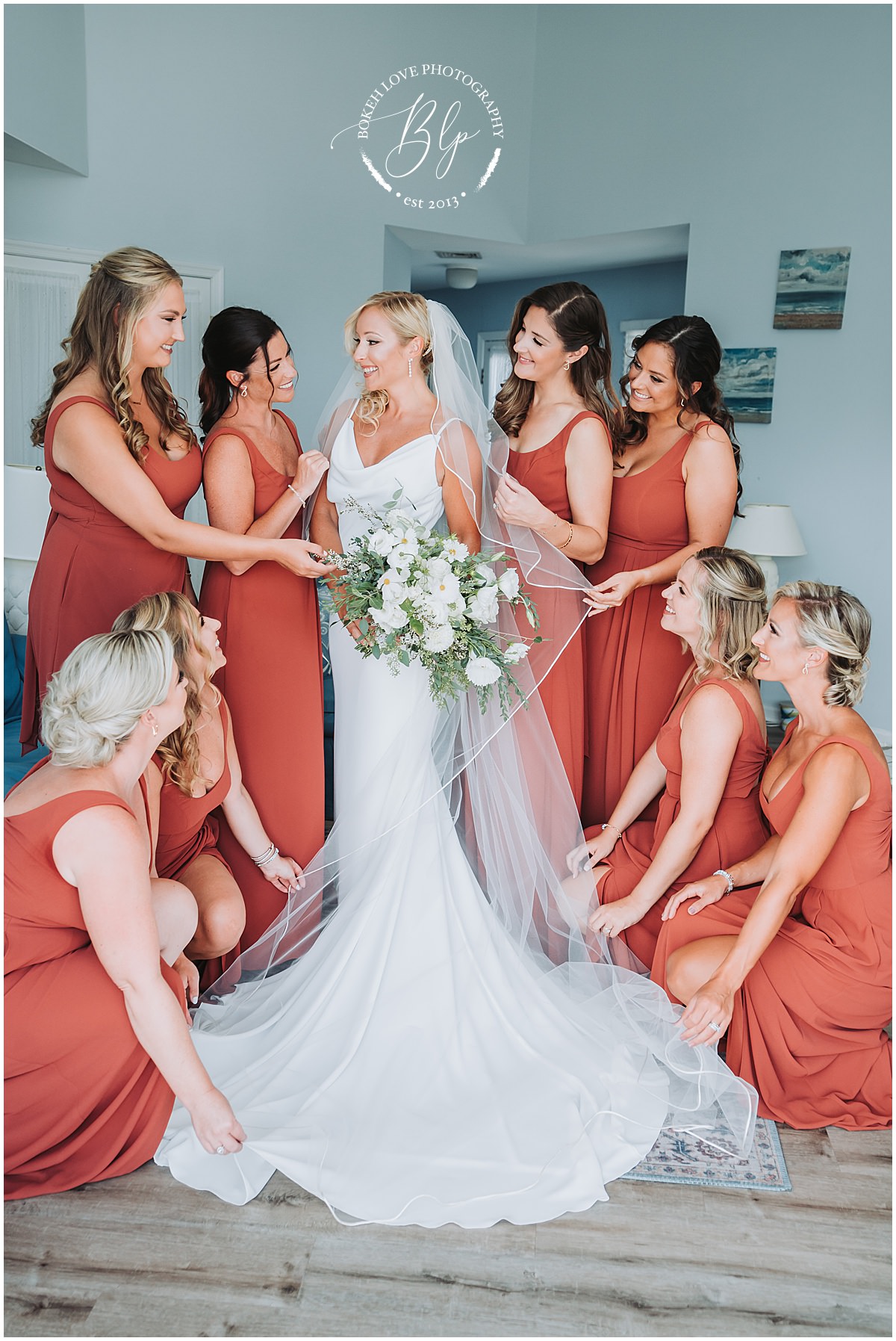 Bokeh Love Photography, Deauville Inn Wedding, bride getting ready with bridesmaids