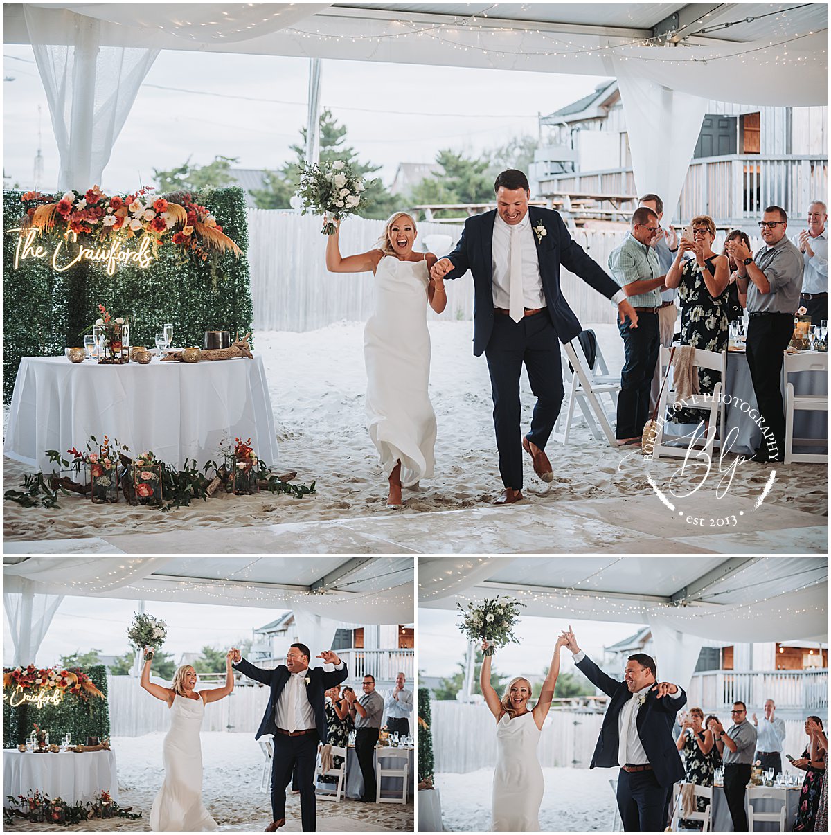 Bokeh Love Photography, Deauville Inn Wedding, Bride and Groom enter wedding reception