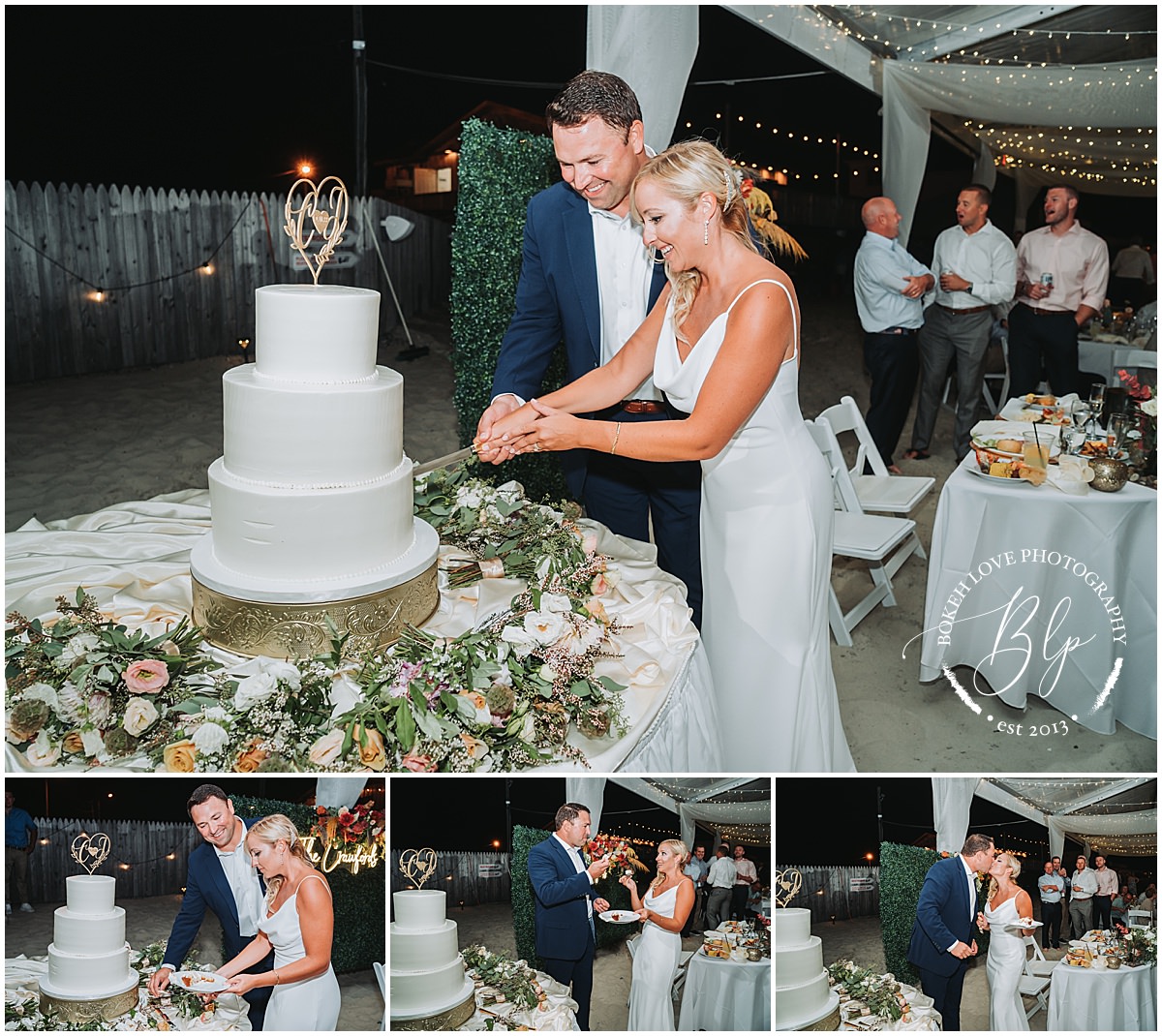 Bokeh Love Photography, Deauville Inn Wedding, Bride and Groom cut wedding cake