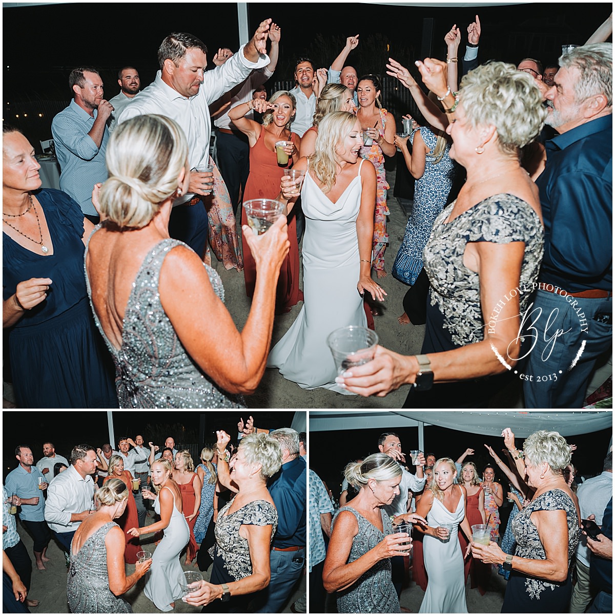 Wedding Photography by Bokeh Love Photography, dancing image with bride and wedding guests