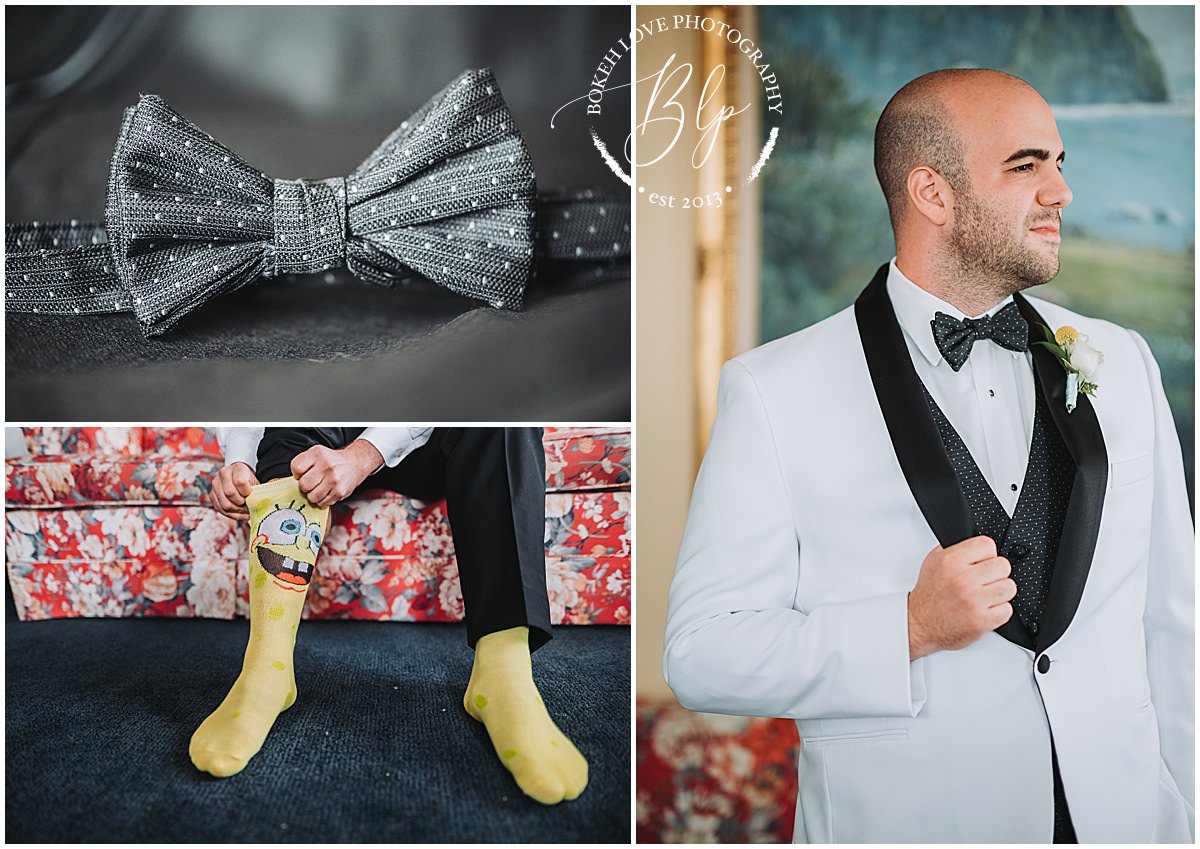Photography by Bokeh Love Photography, Grooms details at the Flanders Hotel in Ocean City