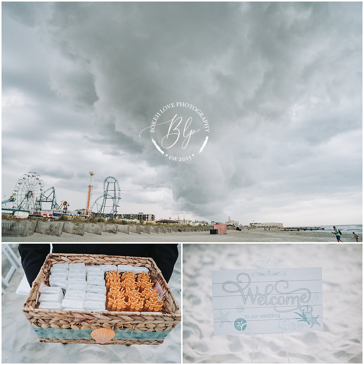 Photography by Bokeh Love Photography, ceremony details, wedding ceremony on beach at the Flanders Hotel in Ocean City