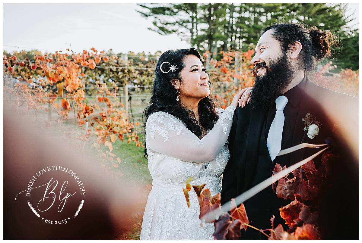 Bride and Groom Portraits Renault Winery. Photo by Bokeh Love Photography. October Wedding. 