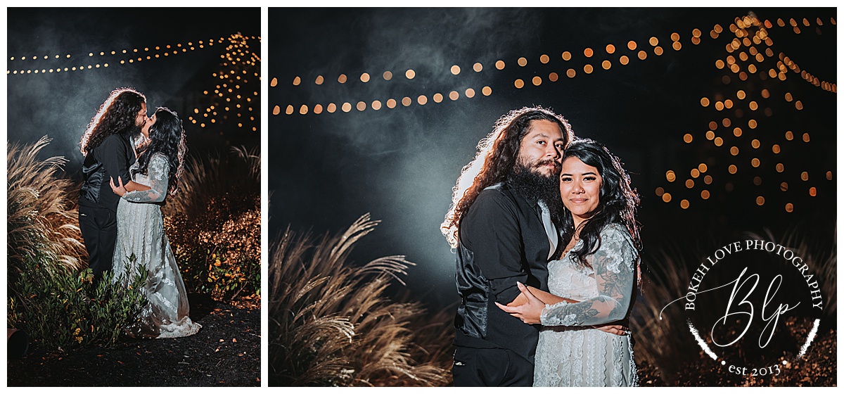 night photo at Renault Winery. Photo by Bokeh Love Photography. October Wedding. 