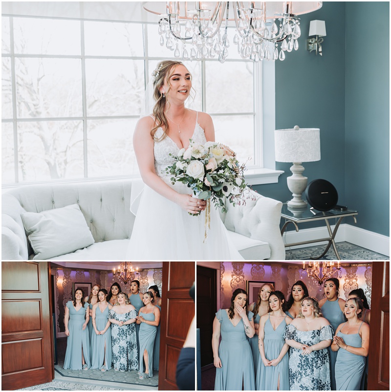 Professional Wedding Photo by Bokeh Love Photography, the bradford estate, first look with bridesmaids